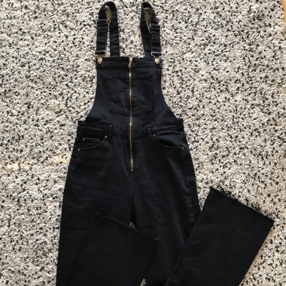 zara black overalls